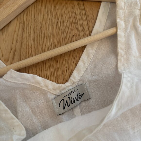 Lauren Winter White Linen Dress - Size M - Picture 1 of 4